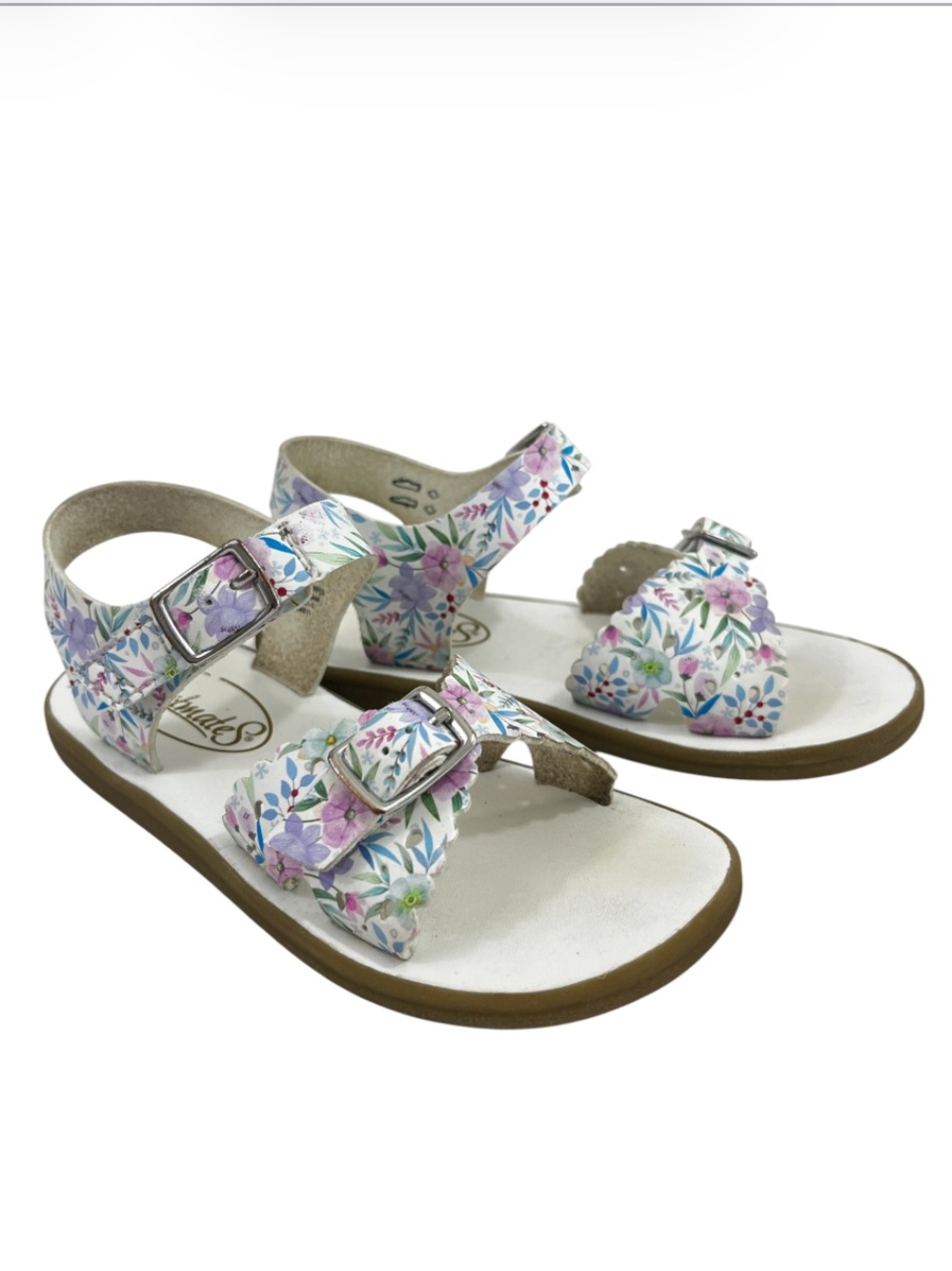 FootMates Eco-Ariel Sandals Toddler 11 Vegan Leather - Bloom Micro Floral